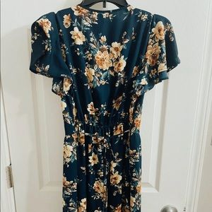 Navy Blue w/ gorgeous Yellow/mustard floral
